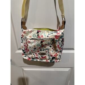 Lily Bloom Mermaid Crossbody Purse Floral Ocean Print Vegan Leather Trim